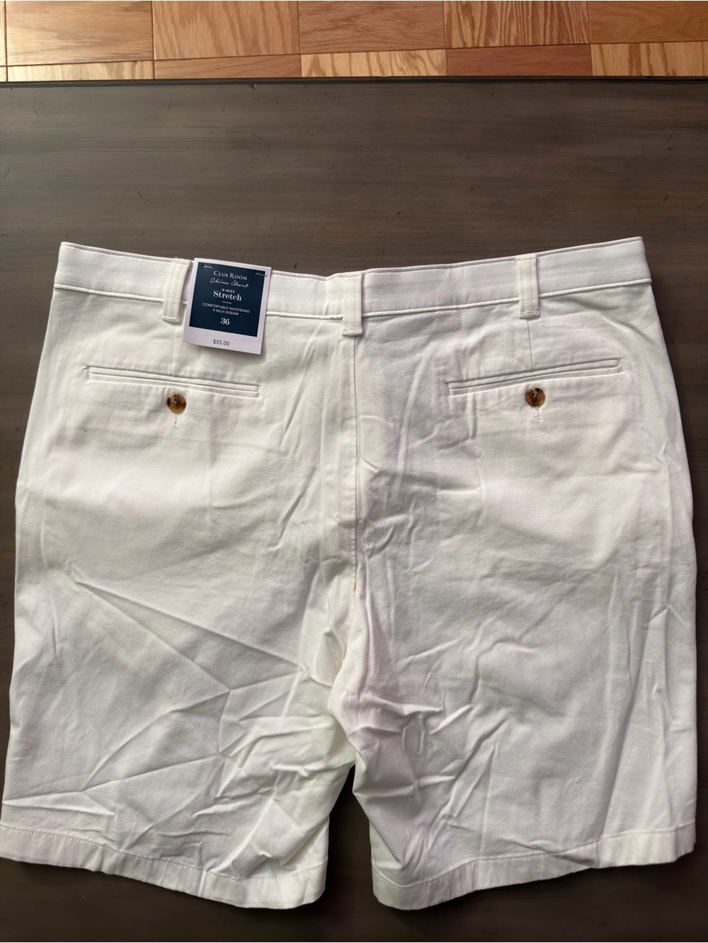 Club Room White Stretch Chino Shorts